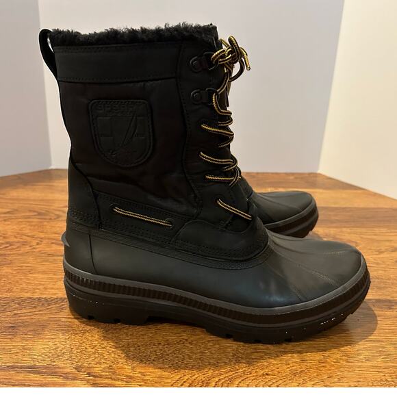 Sperry Men’s Ice Bay Tall Waterproof Shearling Snow Boots – Black – Size 11 - Picture 2 of 12